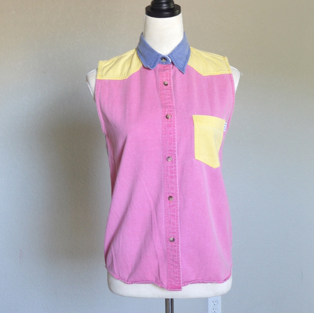 Paris Sports Club Vintage Colorblock Top Size S